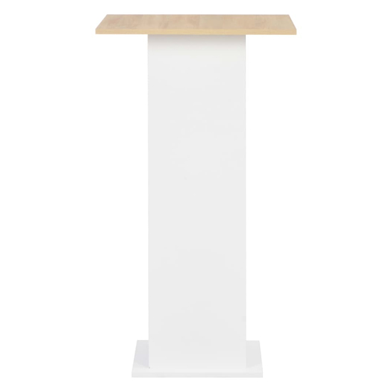 Sasha Square Wooden Bar Table In Sonoma Oak And White