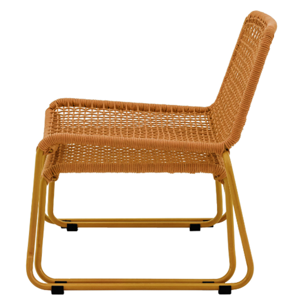Saskatoon Outdoor Rope Lounge Chair With Footstool In Orange