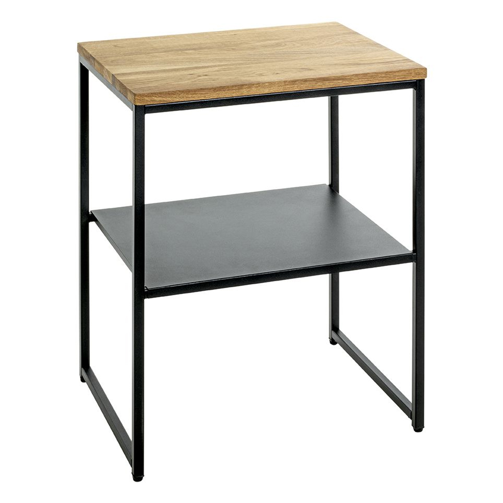 Saskatoon Wooden End Table With Undershelf In Oak