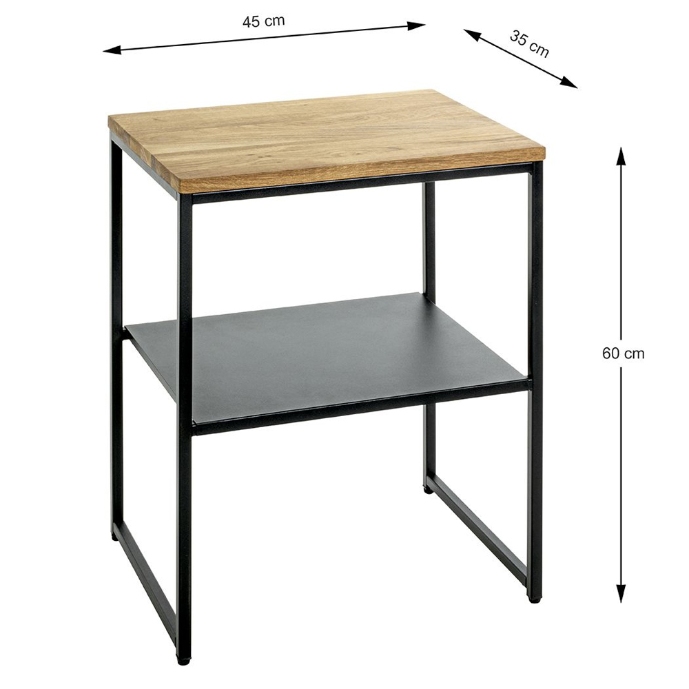 Saskatoon Wooden End Table With Undershelf In Oak