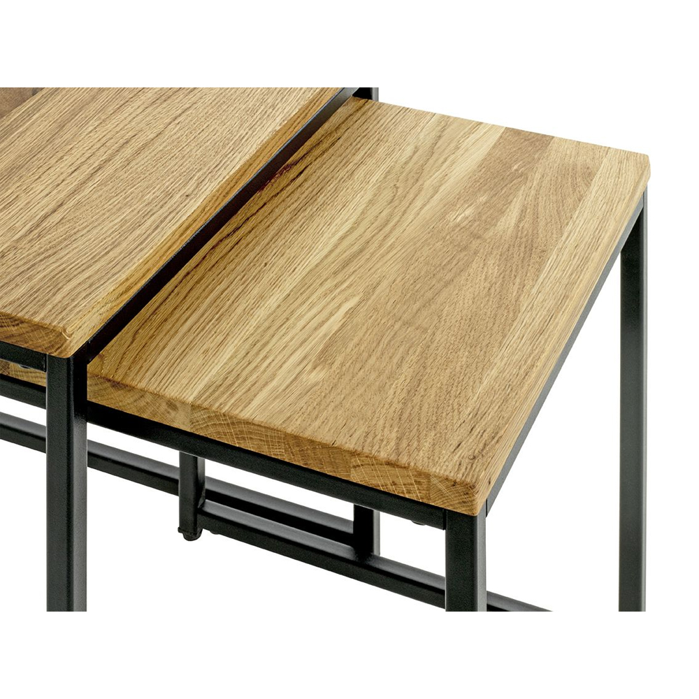 Saskatoon Wooden Nest Of 2 Tables In Oak And Black