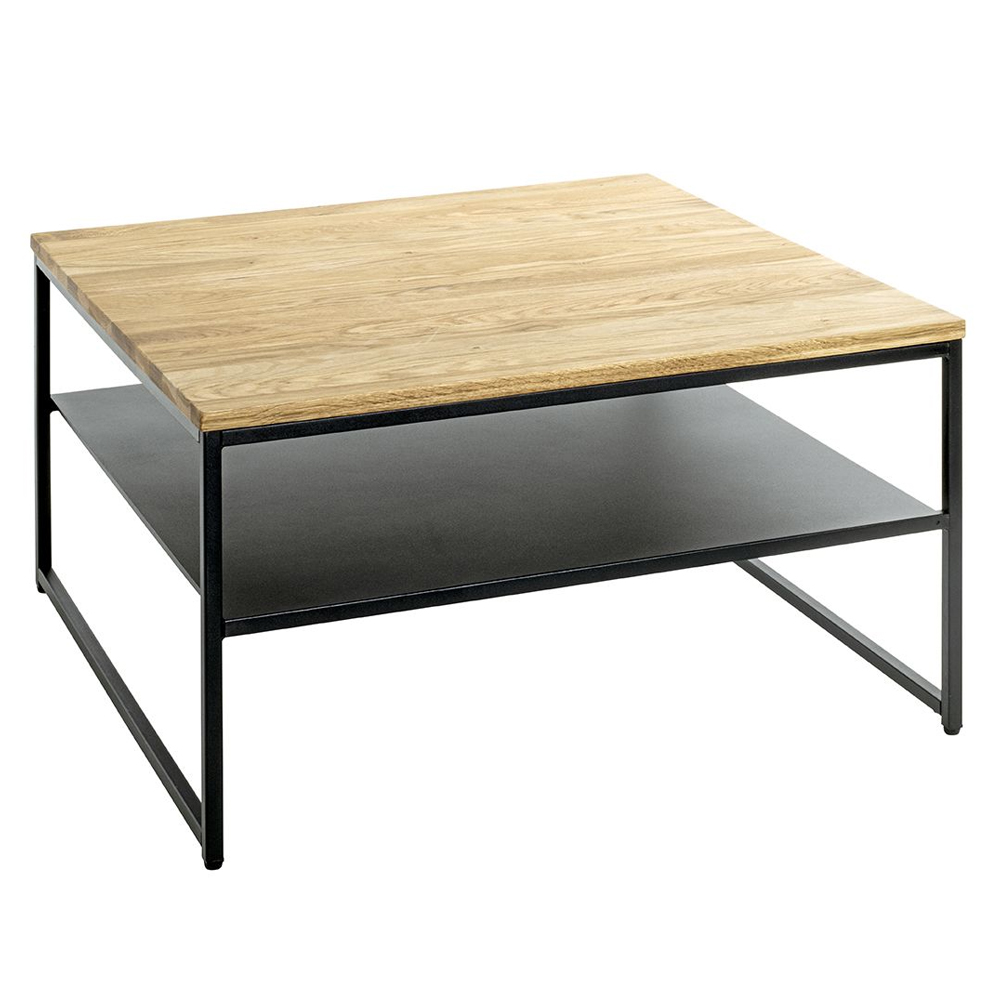 Saskatoon Wooden Rectangular Coffee Table In Oak And Black