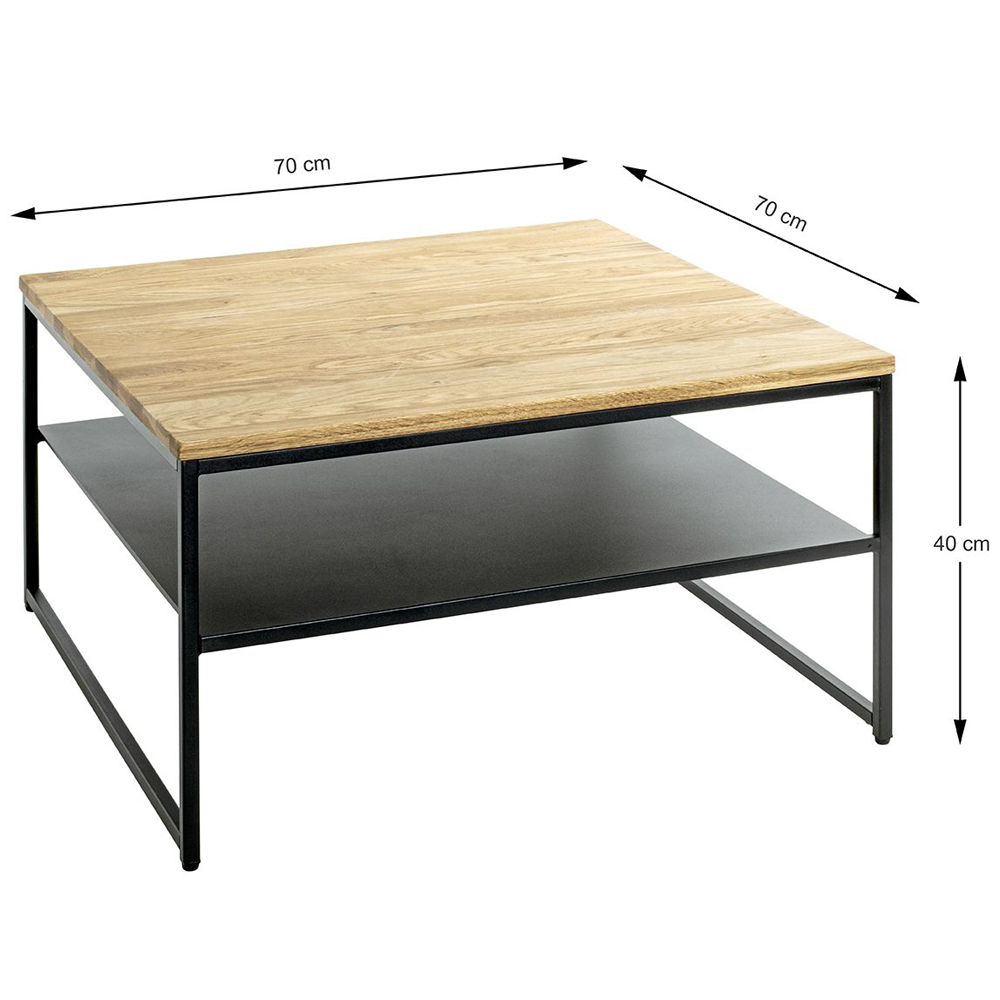 Saskatoon Wooden Rectangular Coffee Table In Oak And Black