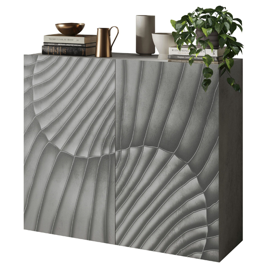 Sassari Wooden Sideboard With 2 Doors In Concrete Effect