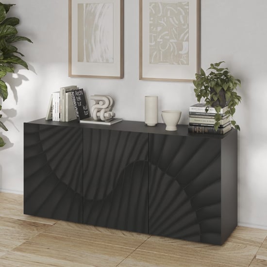 Read more about Sassari wooden sideboard with 3 doors in anthracite