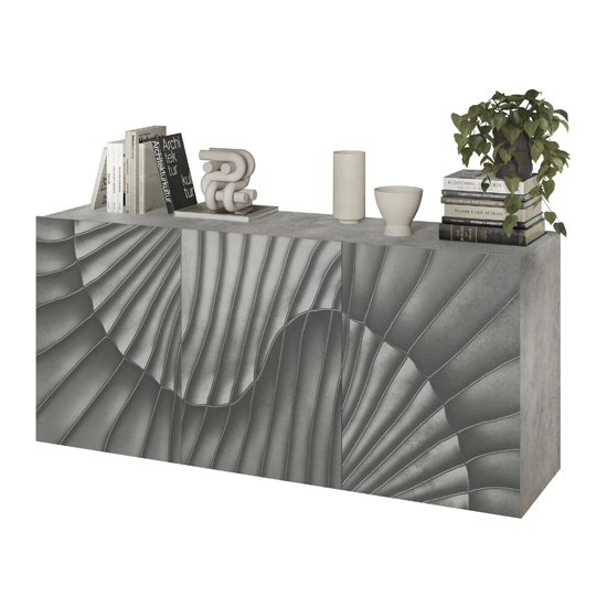 Sassari Wooden Sideboard With 3 Doors In Concrete Effect