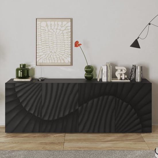 Read more about Sassari wooden sideboard with 4 doors in anthracite