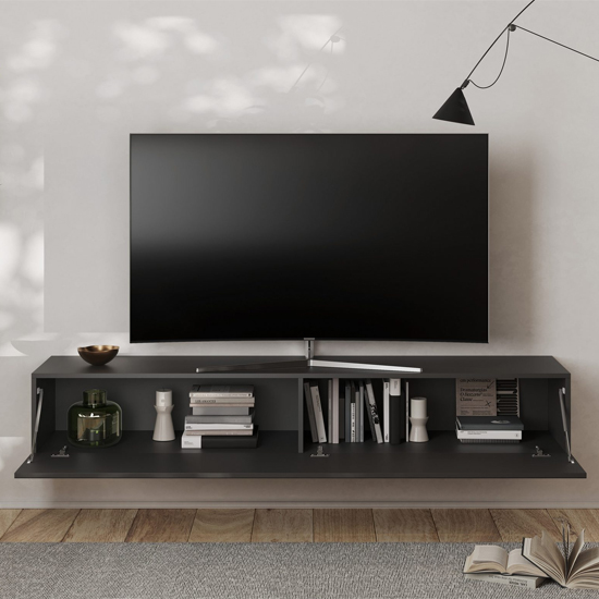 Sassari Wooden TV Stand With 1 Door In Anthracite