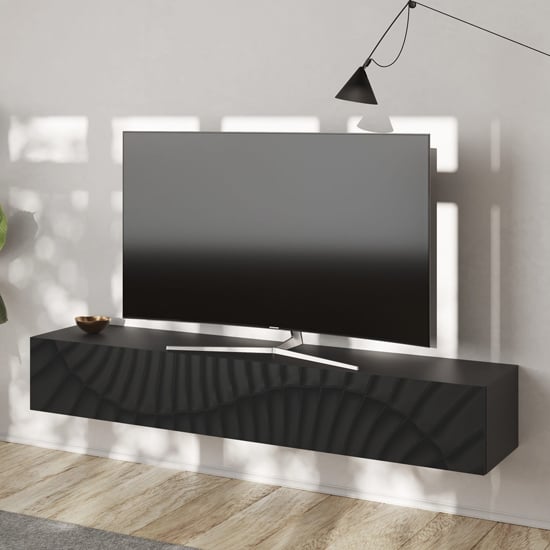 Read more about Sassari wooden tv stand with 1 door in anthracite