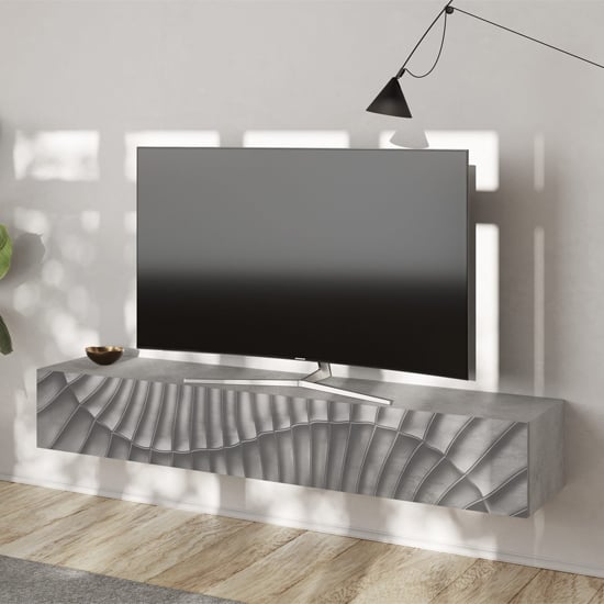 Read more about Sassari wooden tv stand with 1 door in concrete effect