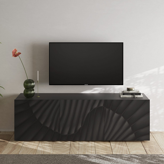 Sassari Wooden TV Stand With 3 Doors In Anthracite