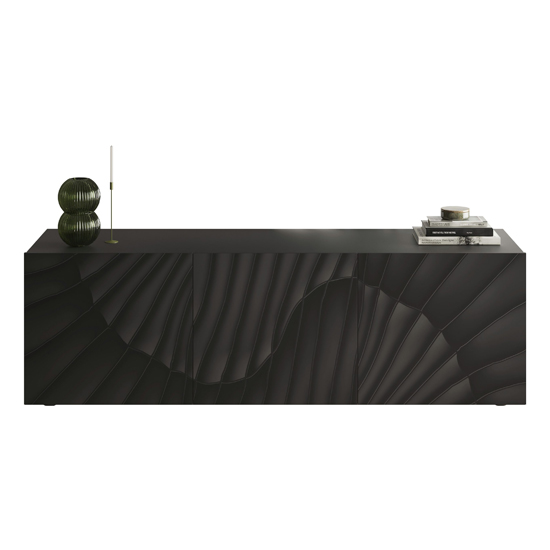 Sassari Wooden TV Stand With 3 Doors In Anthracite