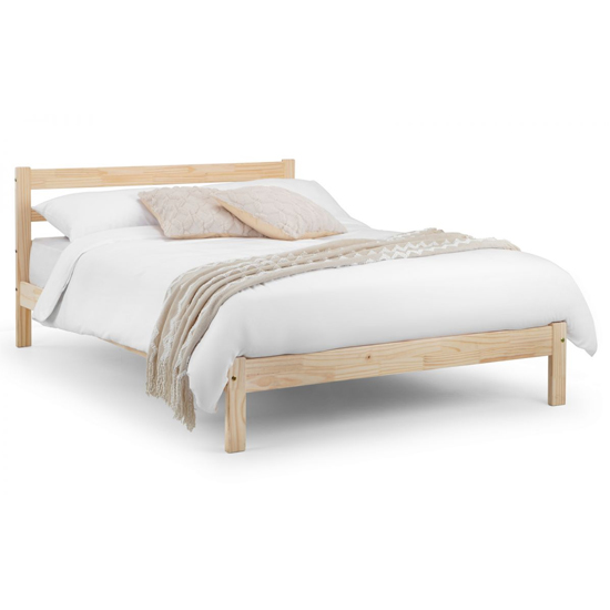 Sassnitz Wooden Double Bed In Unfinished Pine
