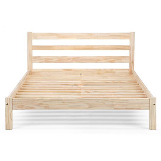 Sassnitz Wooden Double Bed In Unfinished Pine