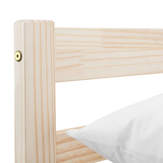 Sassnitz Wooden Double Bed In Unfinished Pine
