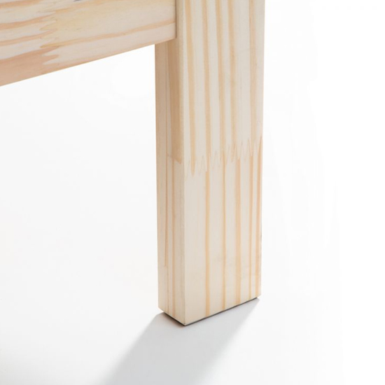 Sassnitz Wooden Double Bed In Unfinished Pine