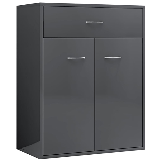 Sassy High Gloss Sideboard With 2 Doors 1 Drawer In Grey_3