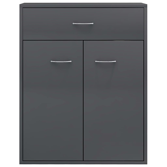 Sassy High Gloss Sideboard With 2 Doors 1 Drawer In Grey_4