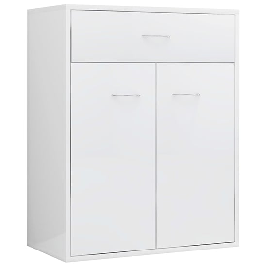 Sassy High Gloss Sideboard With 2 Doors 1 Drawer In White_3