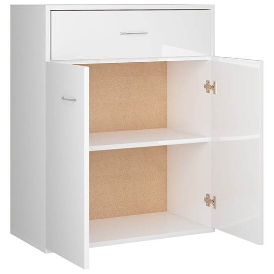 Sassy High Gloss Sideboard With 2 Doors 1 Drawer In White_4