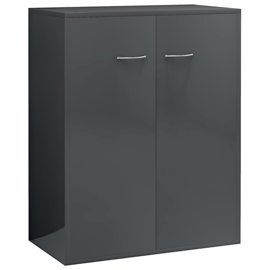 Sassy High Gloss Sideboard With 2 Doors In Grey_3