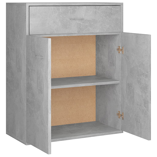 Sassy Wooden Sideboard With 2 Doors 1 Drawer In Concrete Effect