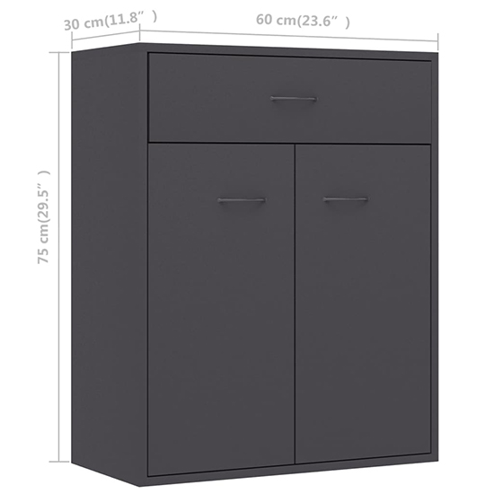 Sassy Wooden Sideboard With 2 Doors 1 Drawer In Grey_5
