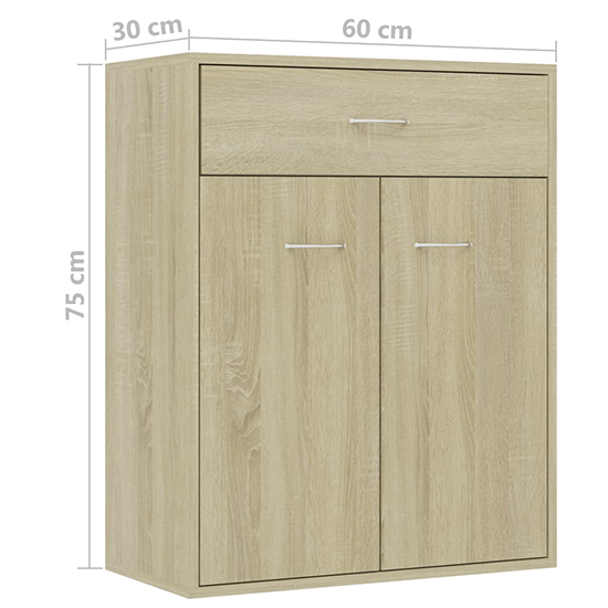 Sassy Wooden Sideboard With 2 Doors 1 Drawer In Sonoma Oak