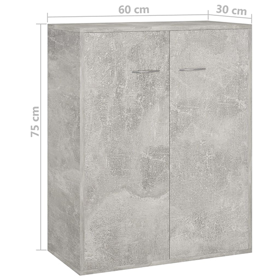 Sassy Wooden Sideboard With 2 Doors In Concrete Effect