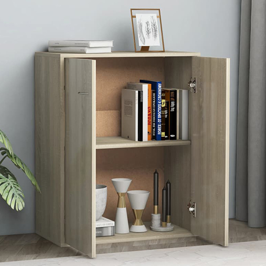 Sassy Wooden Sideboard With 2 Doors In Sonoma Oak