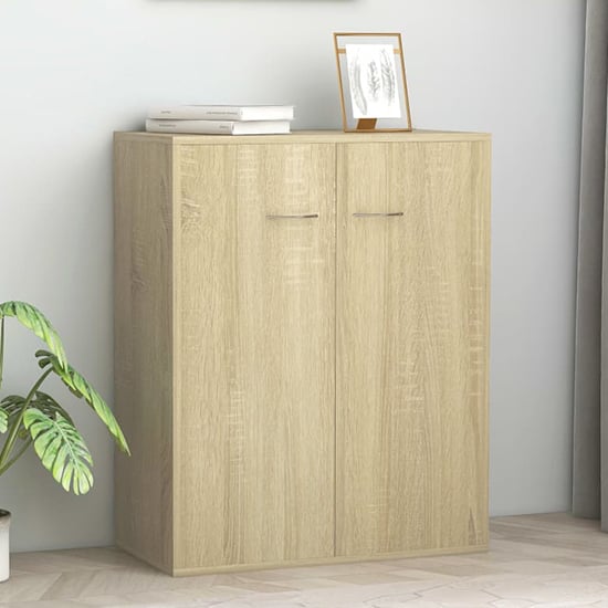 Product photograph of Sassy Wooden Sideboard With 2 Doors In Sonoma Oak from Furniture in Fashion