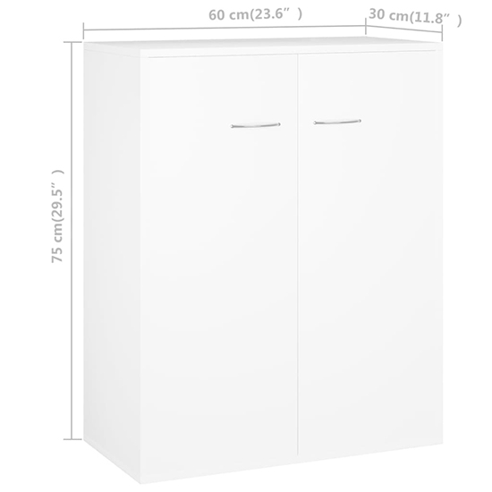 Sassy Wooden Sideboard With 2 Doors In White_5