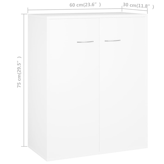 Sassy Wooden Sideboard With 2 Doors In White