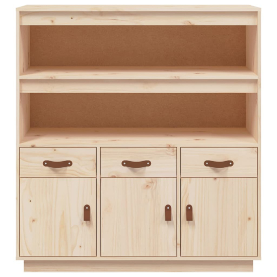 Satha Pinewood Highboard With 3 Doors 3 Drawers In Natural_4