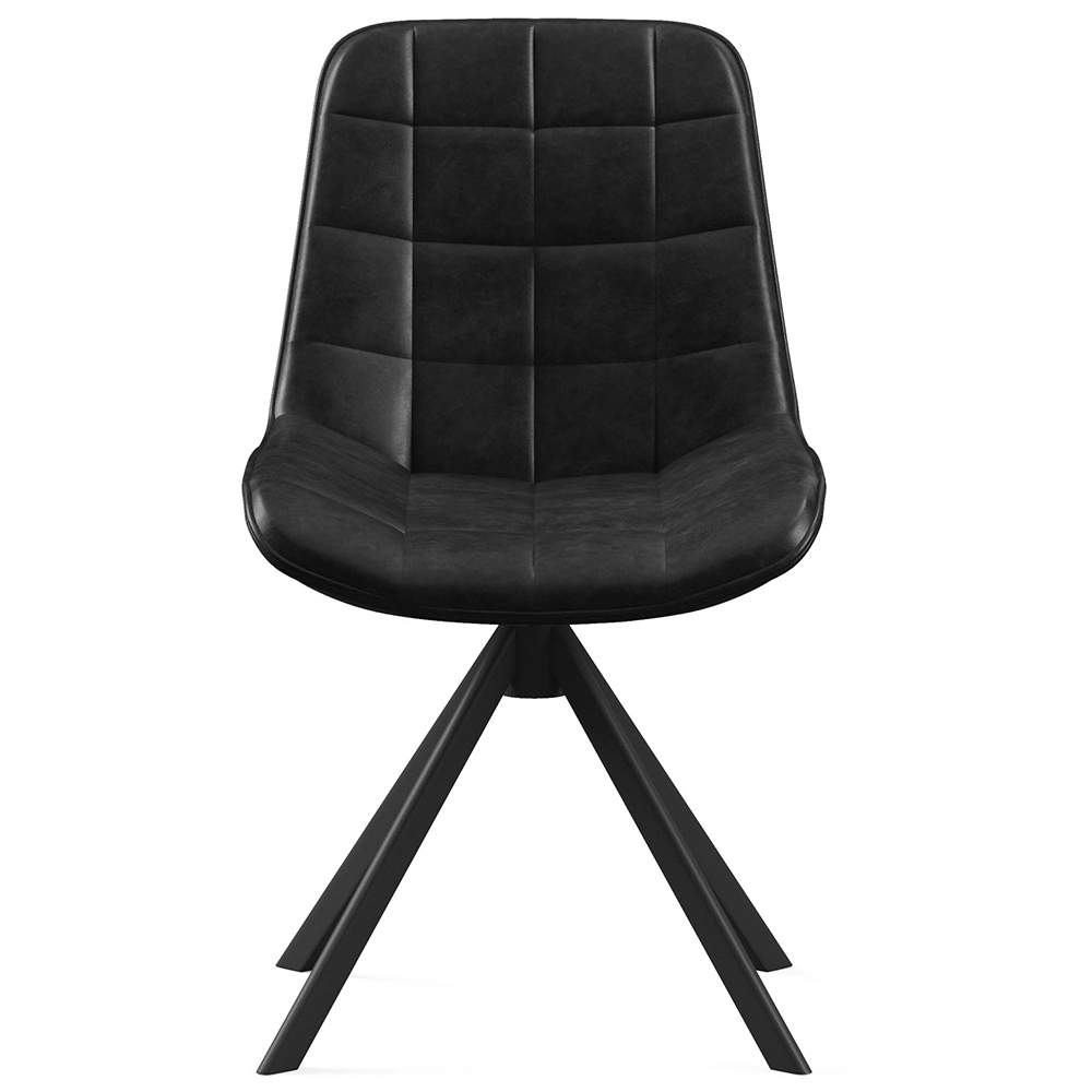 Satie Black PU Leather Dining Chairs in Pair