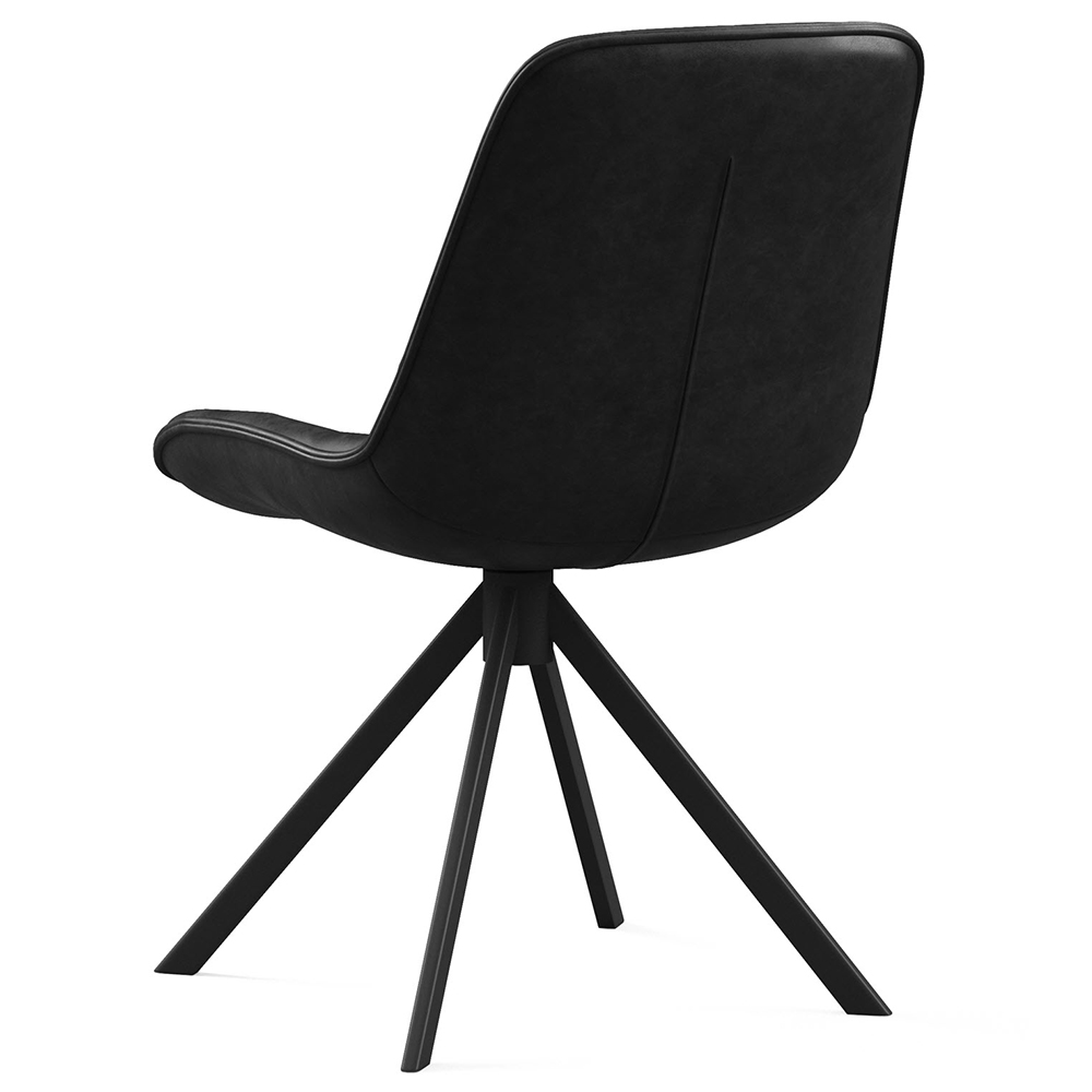 Satie Black PU Leather Dining Chairs in Pair