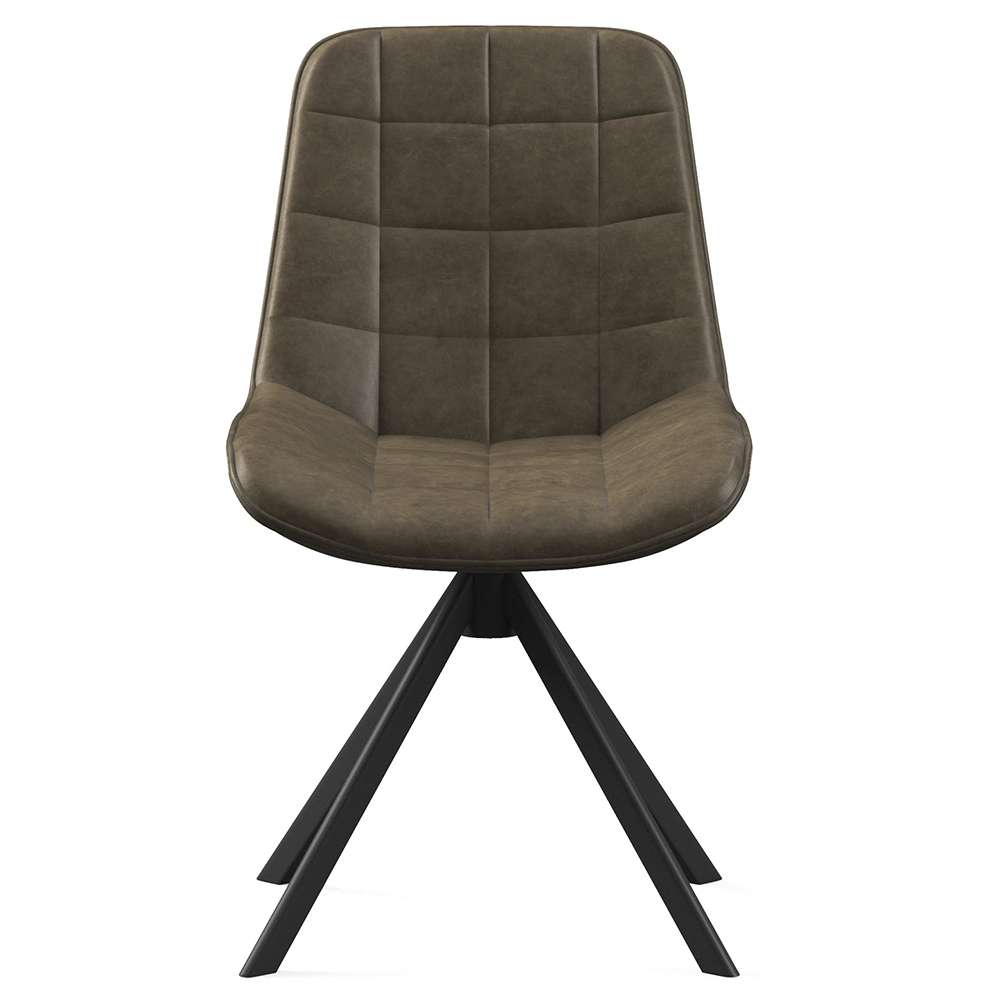 Satie Espresso PU Leather Dining Chairs in Pair