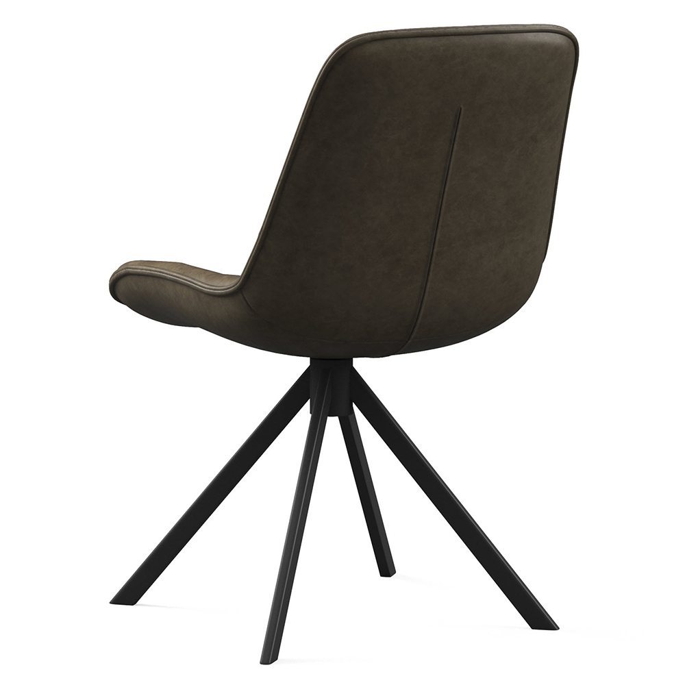 Satie Espresso PU Leather Dining Chairs in Pair