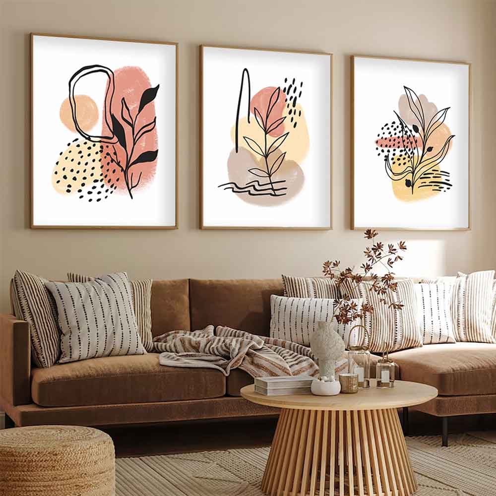 Satori Wooden 20x30cm Desert Bloom Art of Frame Set of 3 in Multicolour