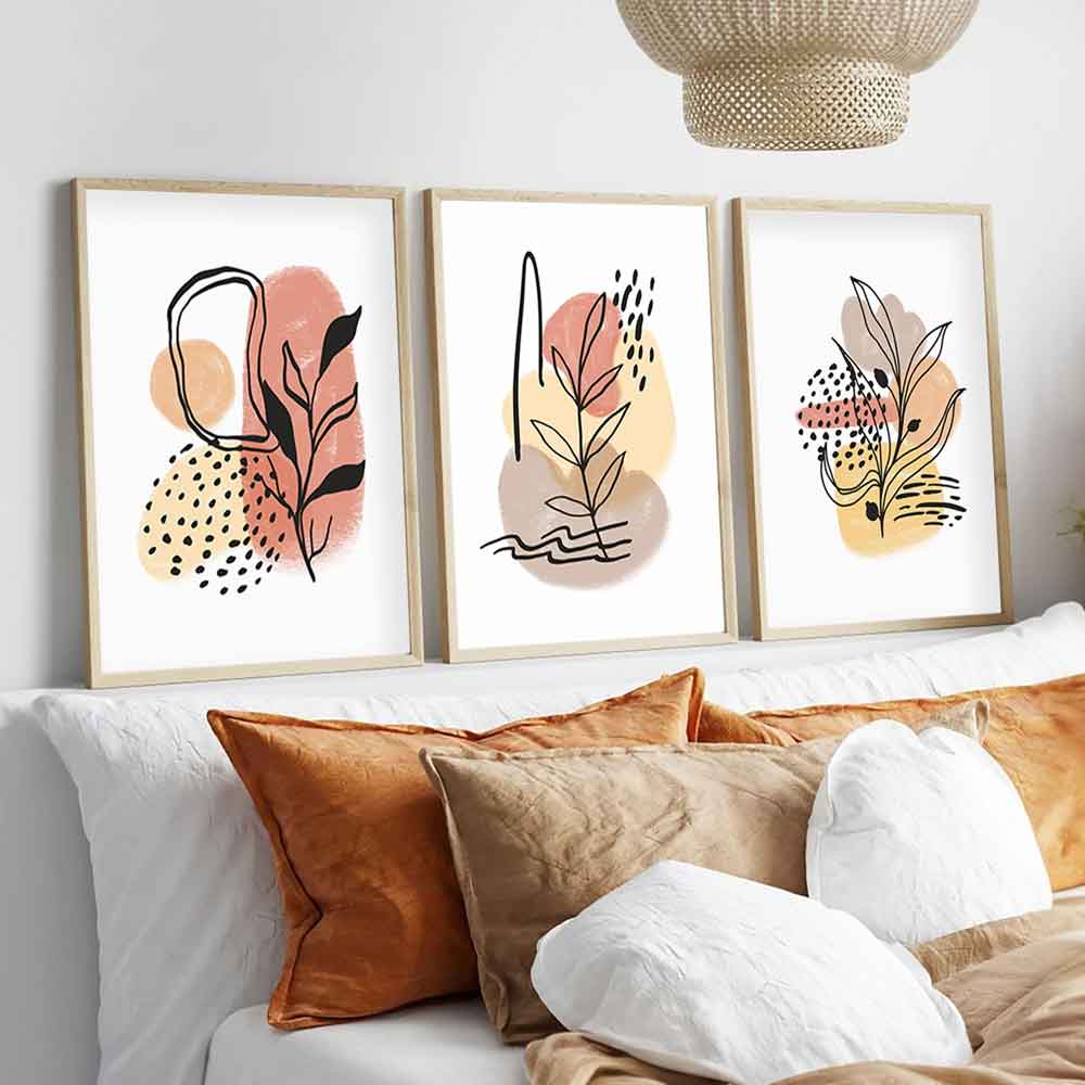 Satori Wooden 20x30cm Desert Bloom Art of Frame Set of 3 in Multicolour