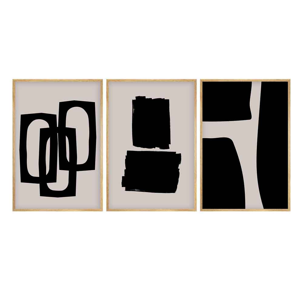 Satori Wooden 20x30cm Monolith Art of Frame Set of 3 in Multicolour