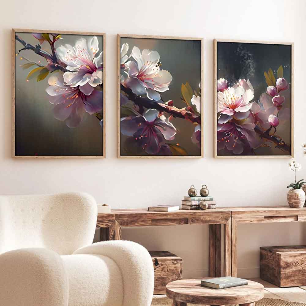 Satori Wooden 20x30cm Sakura Mist Art of Frame Set of 3 in Multicolour