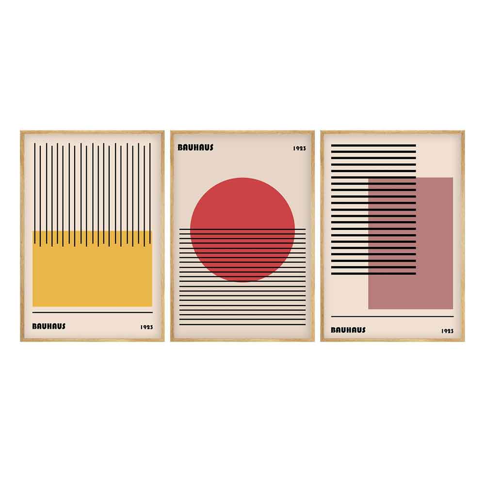 Satori Wooden 30x40cm Bauhaus Art of Frame Set of 3 in Multicolour