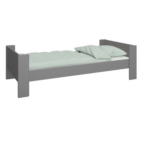 Product photograph of Satria Kids Wooden Single Bed In Folkestone Grey from Furniture in Fashion