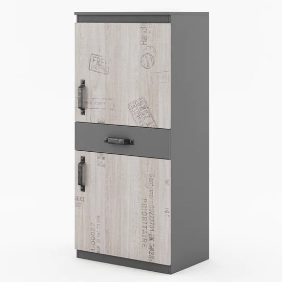 Product photograph of Sault Kids Wooden Sideboard With 2 Doors 1 Drawer In Graphite from Furniture in Fashion