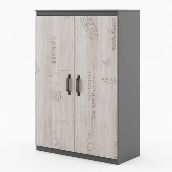 Product photograph of Sault Kids Wooden Sideboard With 2 Doors In Graphite from Furniture in Fashion