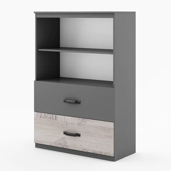 Product photograph of Sault Kids Wooden Sideboard With 2 Drawers In Graphite from Furniture in Fashion