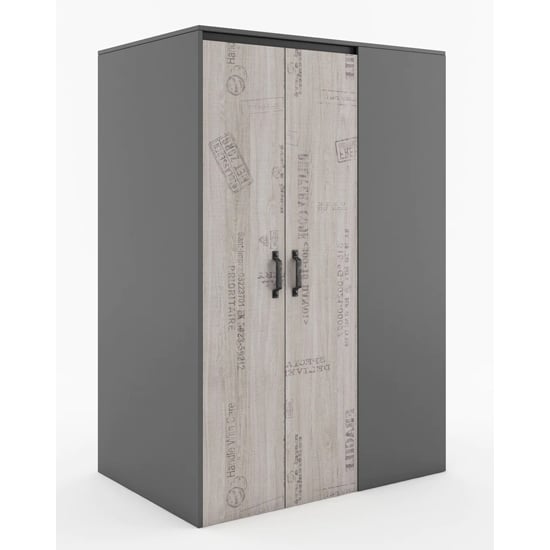 Product photograph of Sault Kids Wooden Walk-in Wardrobe Left 2 Doors In Graphite from Furniture in Fashion