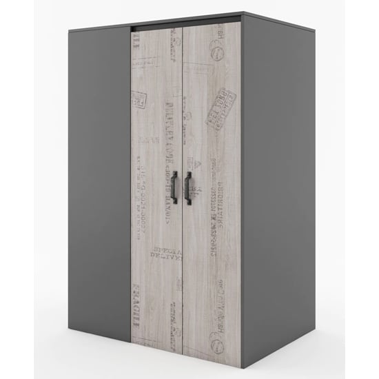 Product photograph of Sault Kids Wooden Walk-in Wardrobe Right 2 Doors In Graphite from Furniture in Fashion