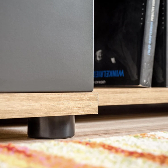Sault Wooden Entertainment Unit In Anthracite With LED Lighting